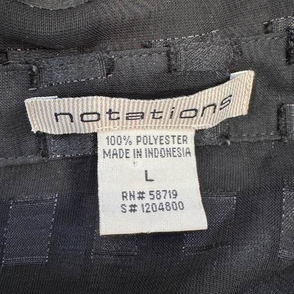 Notations Sheer Black Women’s Button Up (L) - Picture 6 of 6